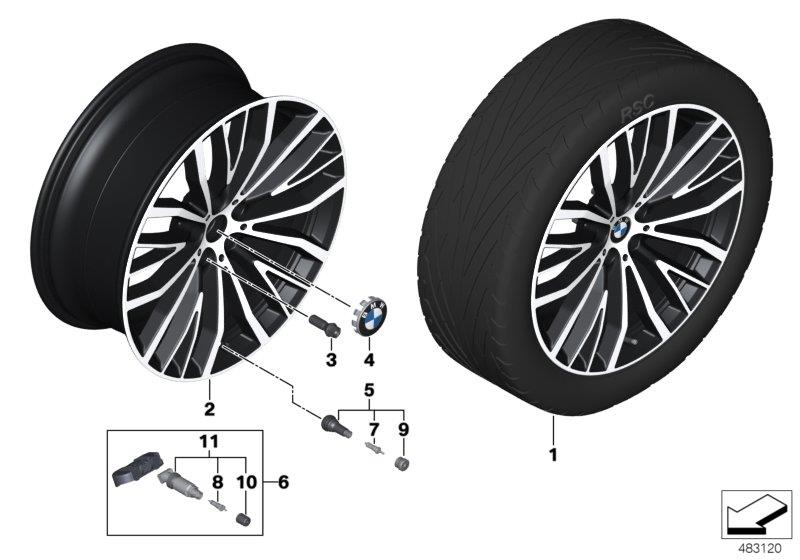 Diagram BMW LA wheel V-spoke 687 - 21" for your BMW 750iX  