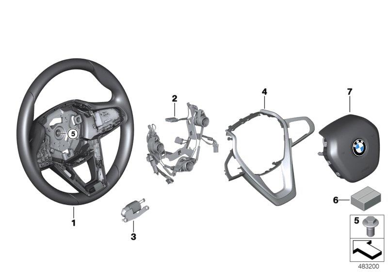 Diagram Airbag sports steering wheel multifunct. for your 2023 BMW X3  30eX 