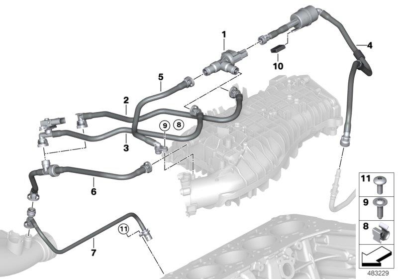 Diagram Fuel tank breather valve for your 2018 BMW X3  30iX 
