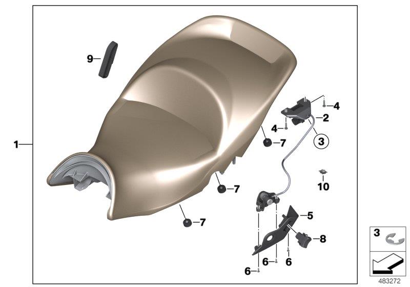 Diagram Seat bench one-piece high for your 2010 BMW S1000RR   