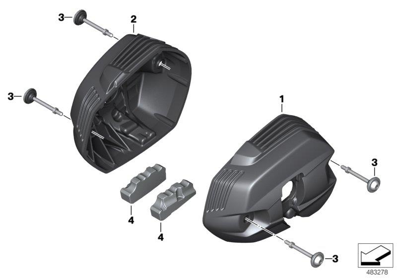 Diagram Cylinder head cover carbon for your 2008 BMW R1200RT   