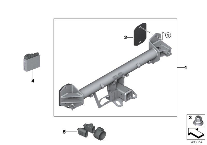 Diagram Towing hitch, US version for your BMW 330i  