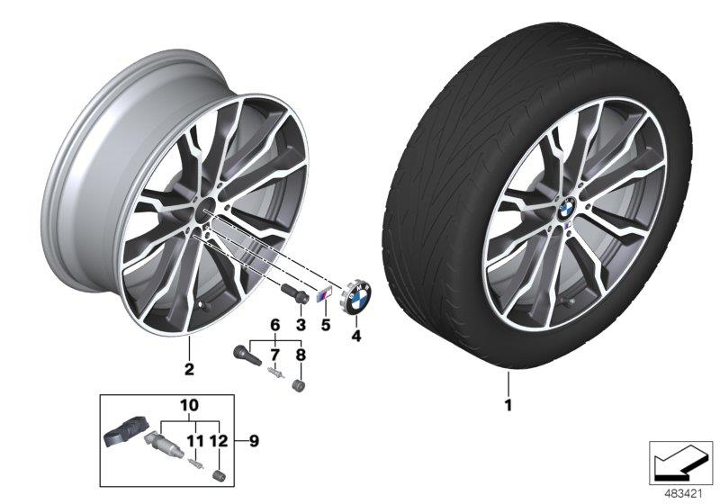 Le diagramme BMW LM Rad Doppelspeiche 699M - 20" pour votre 2018 BMW X4   