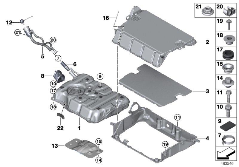 Diagram Fuel tank/mounting parts for your BMW