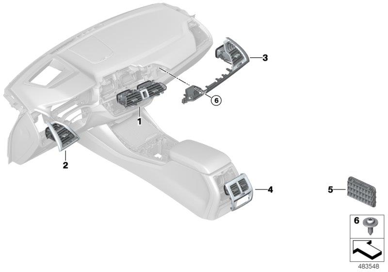 Diagram AIR OUTLET for your 2019 BMW X3   
