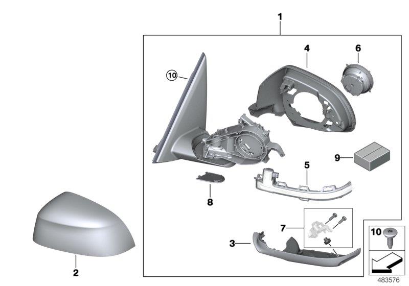 Diagram Exterior mirror (S760A) for your BMW X3  