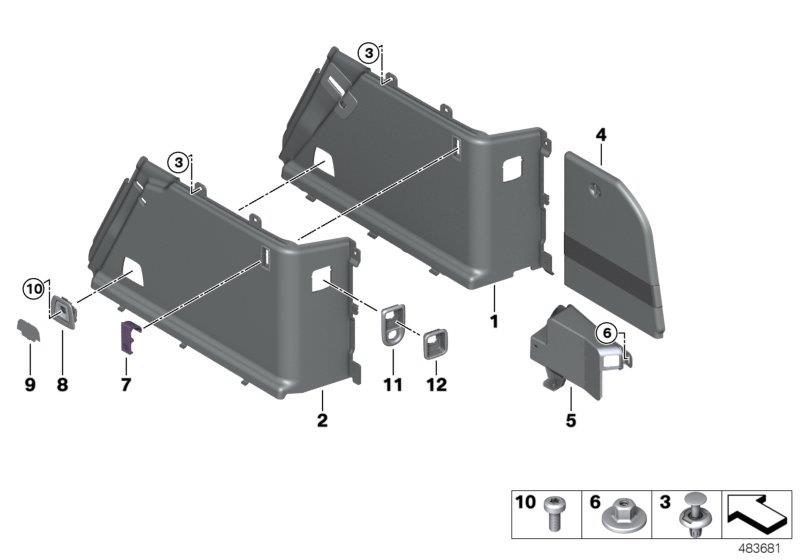 Diagram Right TRUNK TRIM for your 2007 BMW M6   