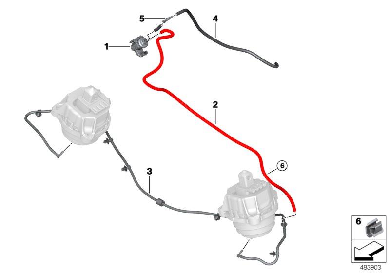 Diagram Vacuum control-Engine bearing for your 2010 BMW 650i   