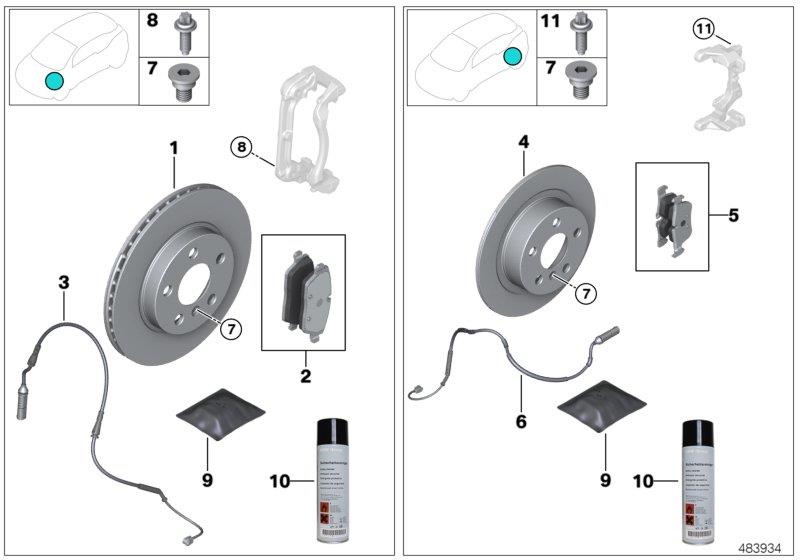 Diagram Brake service for your 2023 BMW X3   