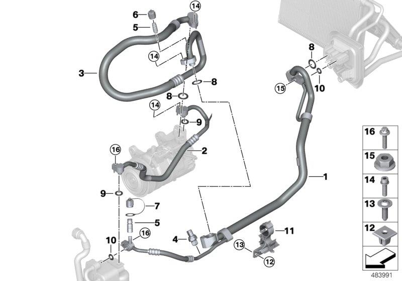 Diagram Coolant lines for your BMW X3  