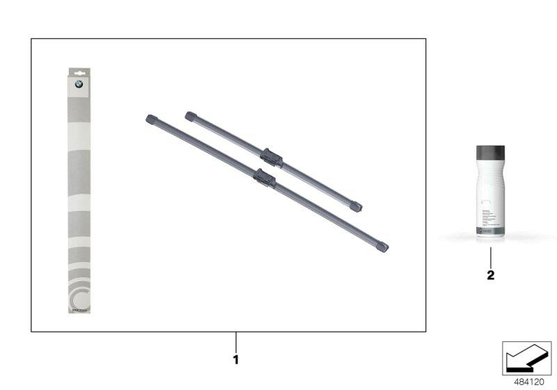 Diagram Set of wiper blades for your BMW 530i  