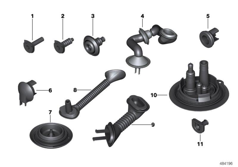 Diagram Various cable grommets for your 2005 BMW 750i   