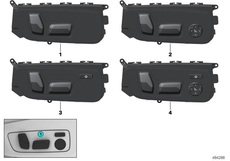 Diagram Switch, power seat, front passenger for your BMW