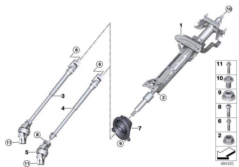 Diagram Steering column man.adjust./Mount. parts for your 2023 BMW X3 30eX  