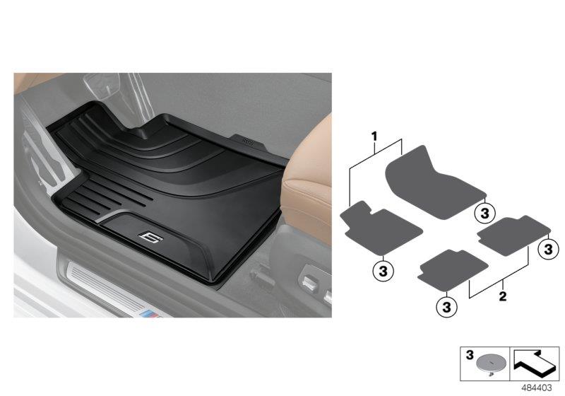 Diagram Floor mats, all-weather for your 2010 BMW 650i   