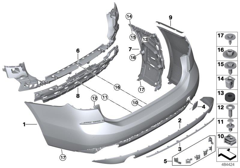 Diagram Trim cover, rear for your 2019 BMW 640iX   