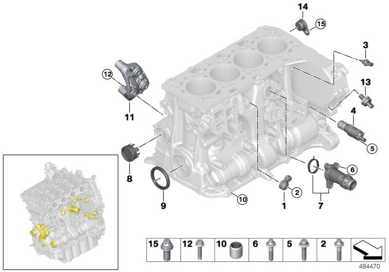 Diagram Engine Block Mounting Parts for your MINI