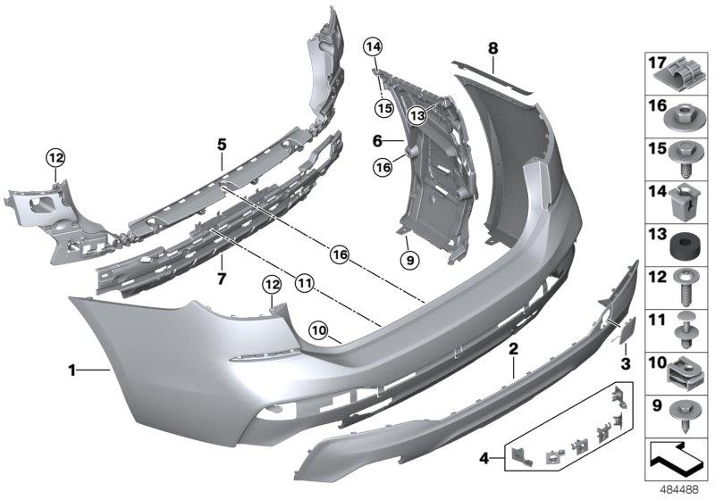 Diagram M Trim, rear for your 2019 BMW 640iX   