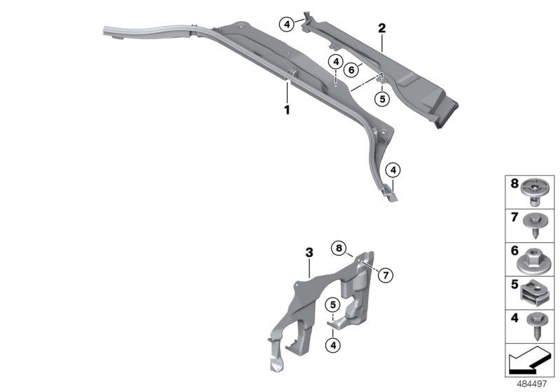 Diagram Mounting parts, engine compartment for your 2016 BMW M6   