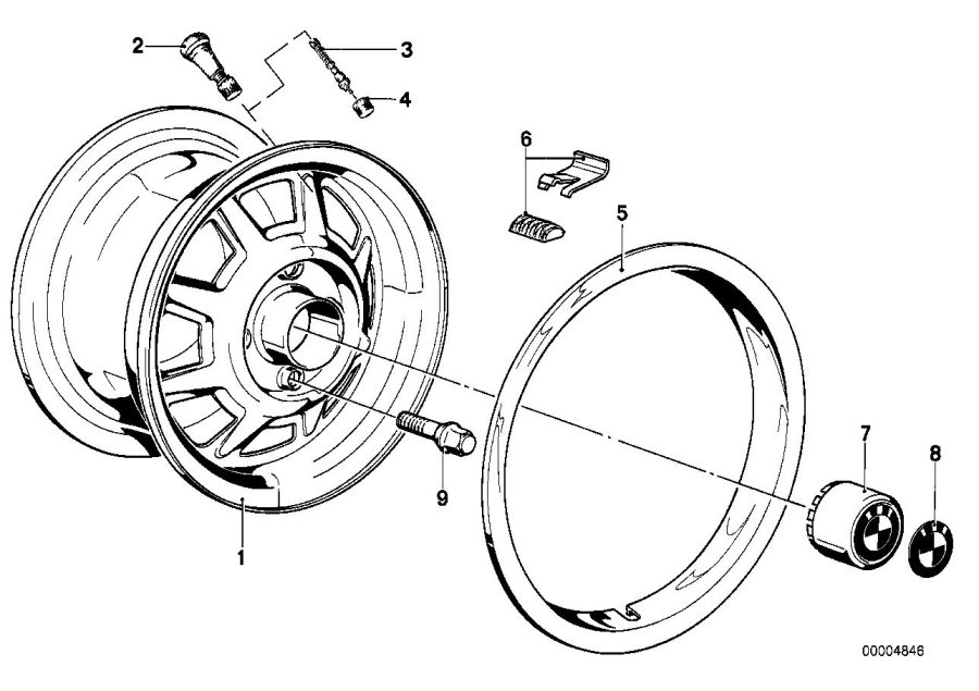 Le diagramme Jante en acier pour votre BMW 320i  