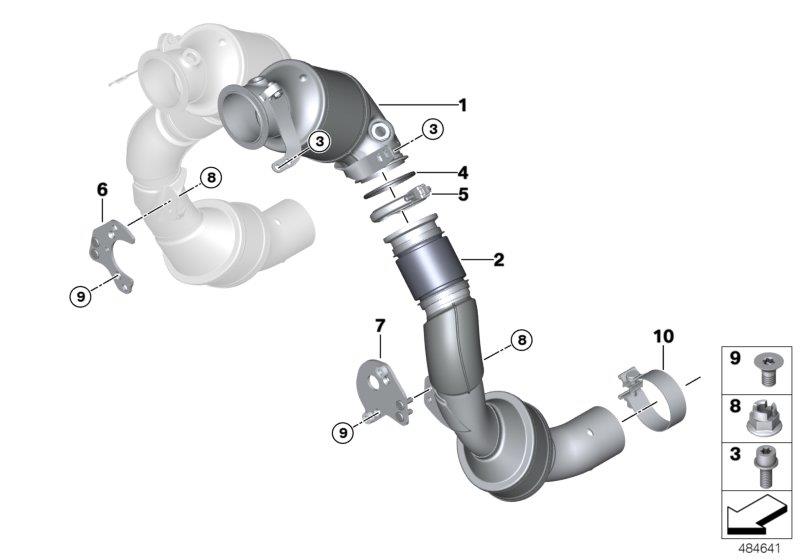 Diagram Engine-side catalytic converter for your 2018 BMW 330i   