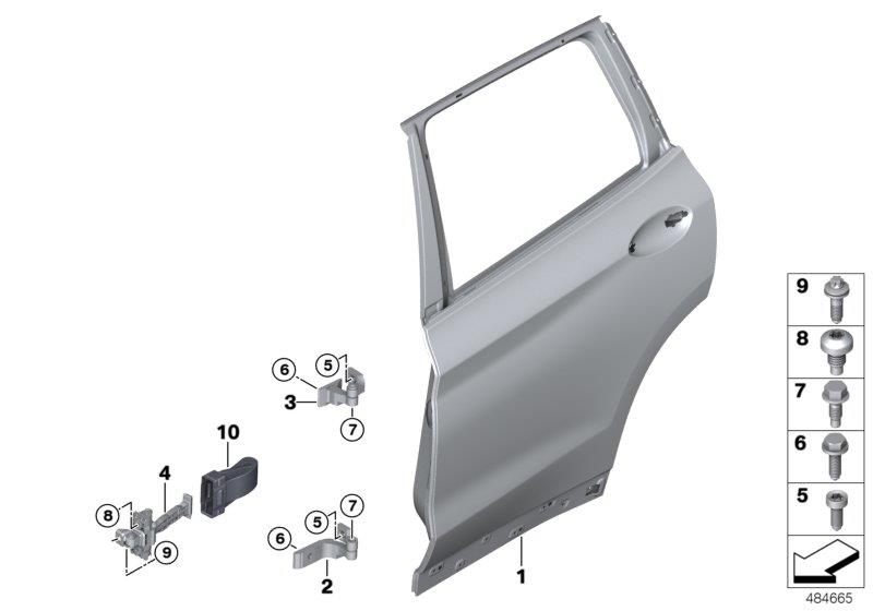Diagram Rear door - hinge/door brake for your 2008 BMW X5   