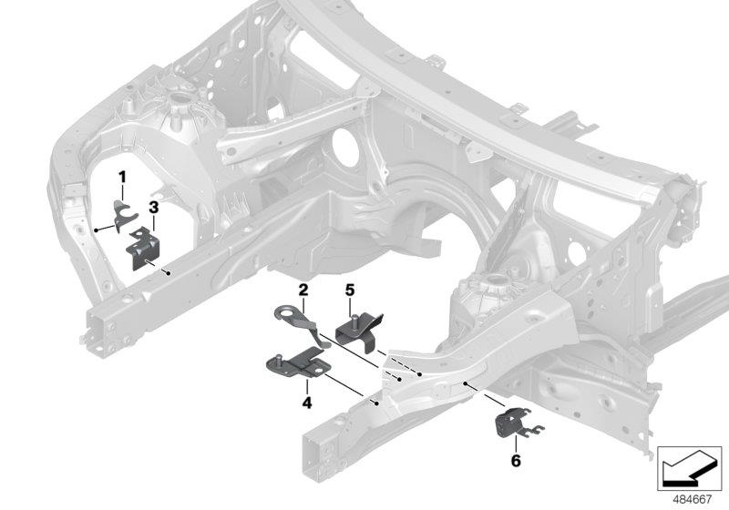 Diagram FRONT BODY BRACKET for your 2015 BMW M6   