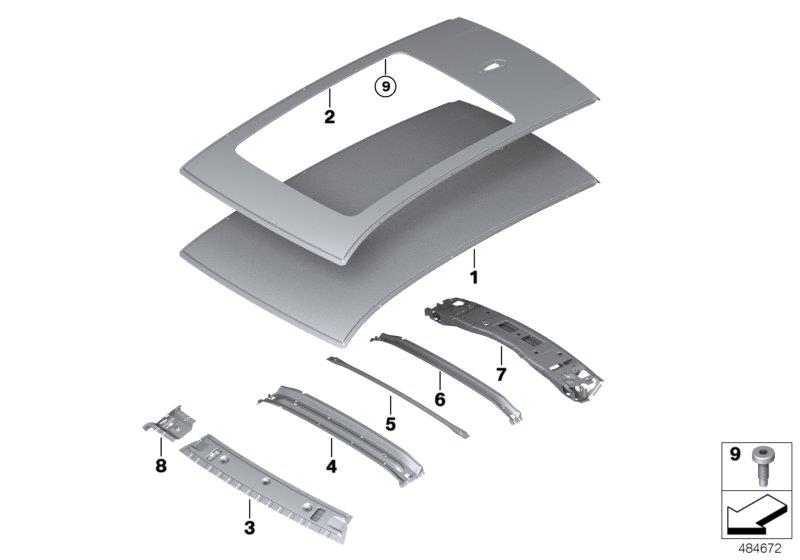 Diagram Roof for your BMW X3  M40iX