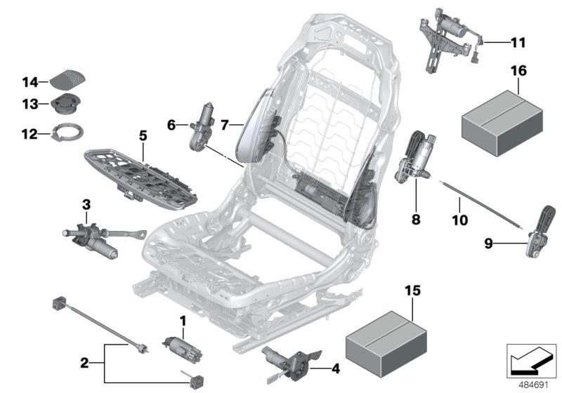 Diagram Seat, front, electrical and motors for your 2020 BMW 440iX   