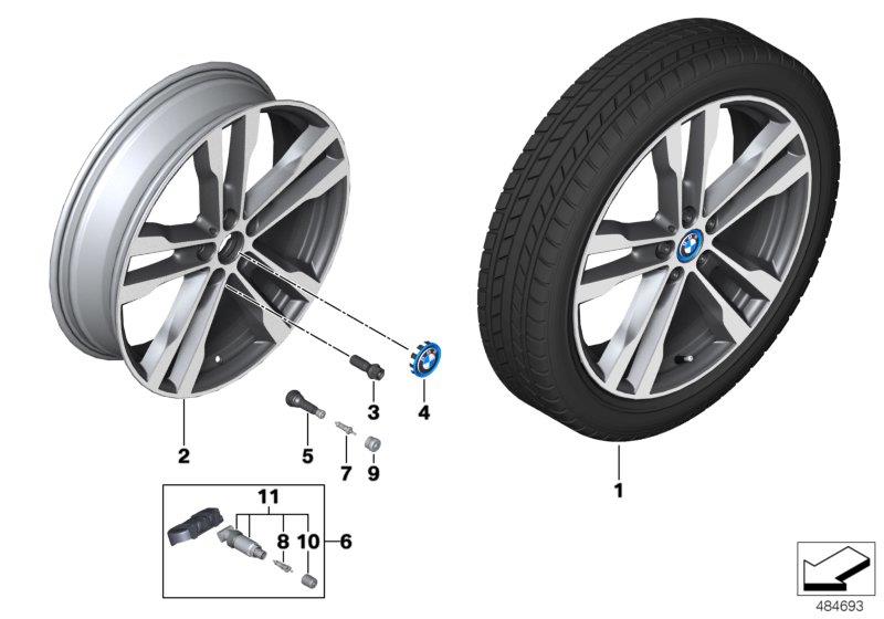 BMW i3s Couvre-moyeu avec anneau bleu. BMW I - 36136852052 - d’Origine ...