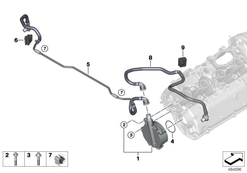 Diagram VACUUM PUMP WITH TUBES for your 2017 BMW X4   