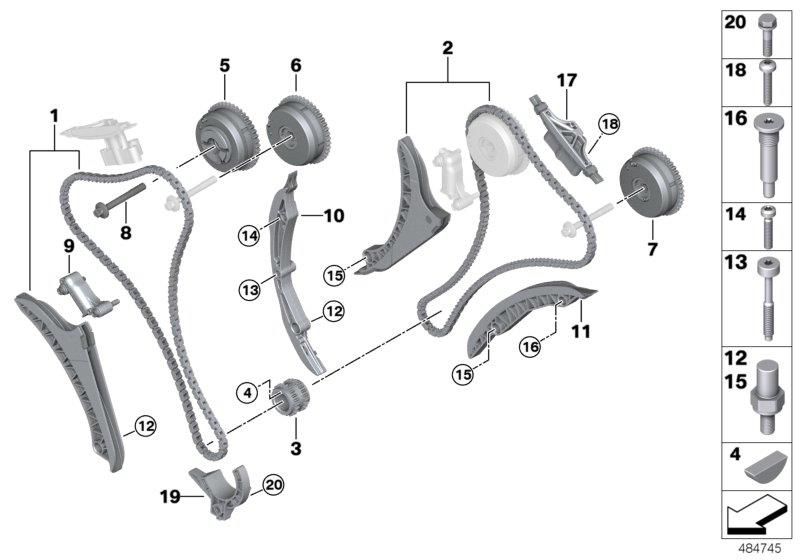 Diagram Timing and valve train-timing chain for your 2013 BMW Alpina B7L   