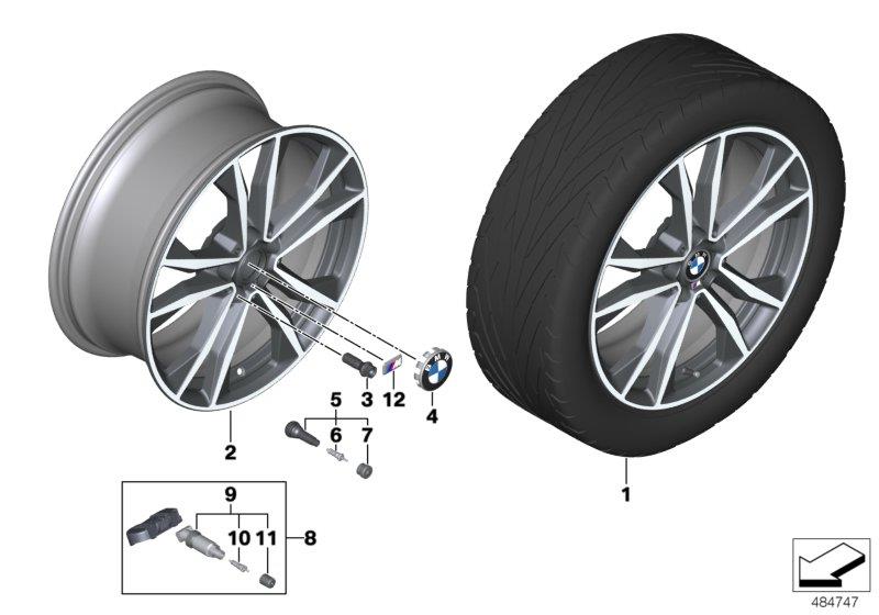 Diagram BMW LA wheel M double spoke 715M - 19" for your 2018 BMW X1   
