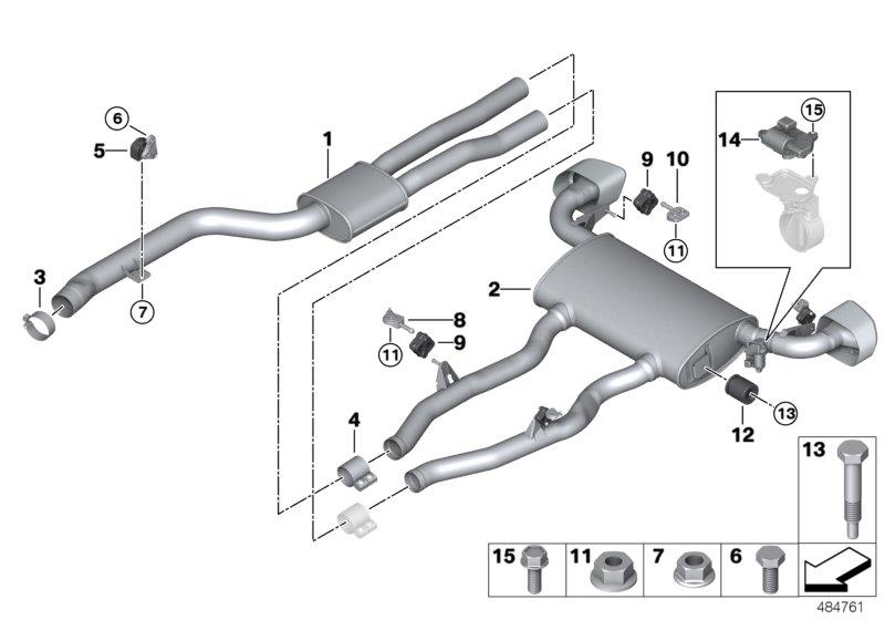 Diagram Exhaust system, rear for your 2009 BMW M3   