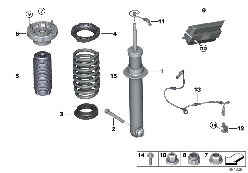 Diagram REAR SPRING STRUT EDC/CTRL UNIT/SENSOR for your 2015 BMW M6   