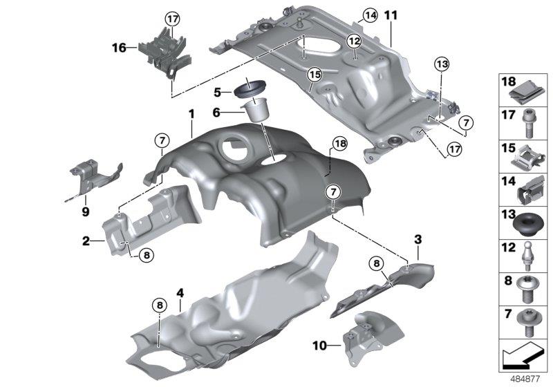 Diagram Exhaust turbocharger heat shield for your 2022 BMW M5   
