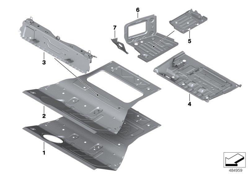 Diagram Mounting parts for trunk floor panel for your 1988 BMW M6   