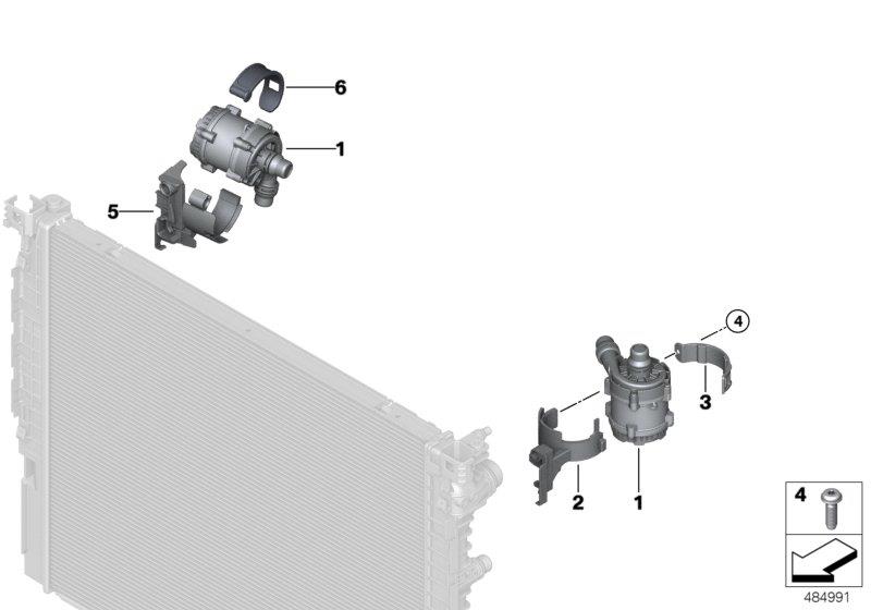 Diagram Electric water pump / mount for your BMW M6  