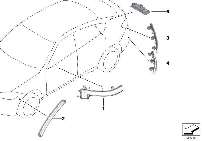 Diagram Auxiliary turn signal lamp/s outer for your 2018 BMW X2 28i  