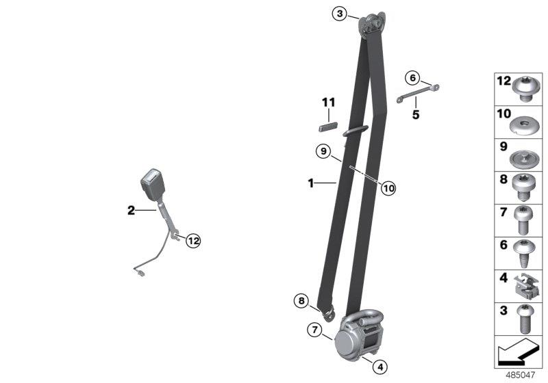 Diagram Safety belt front for your 2023 BMW X3  30eX 