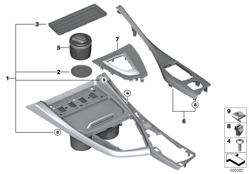 Diagram Mounting parts, center console for your 2002 BMW M3   