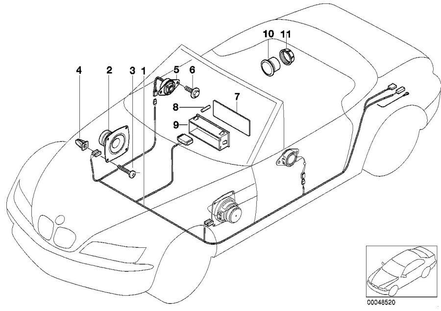 Diagram Single components stereo system for your 2022 BMW 530eX Sedan  