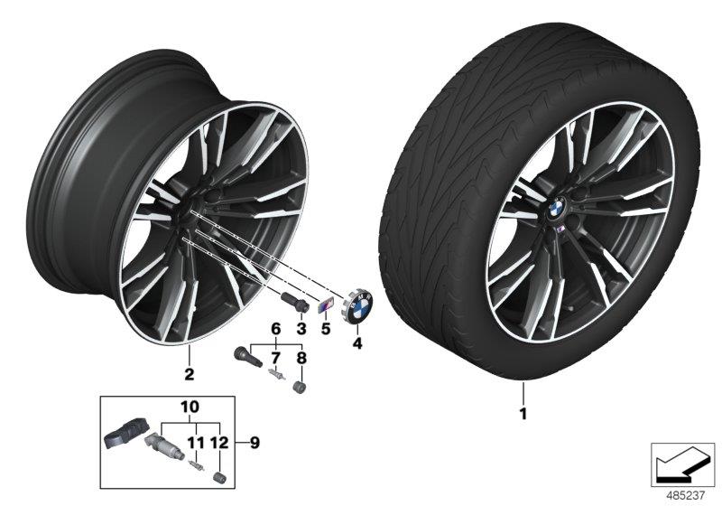 Diagram BMW LA wheel M double spoke 706M- 20" for your BMW