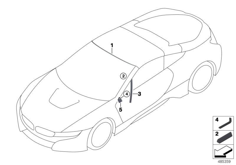 Diagram Window mounting parts for your BMW