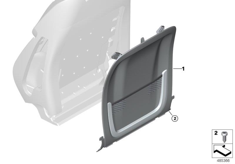 Diagram Seat, front, backrest trim covers for your 1988 BMW M6   