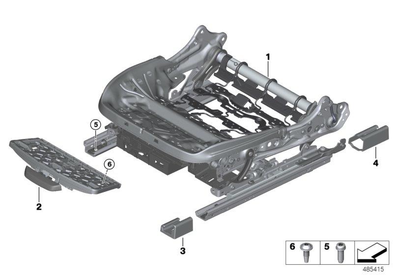 Diagram Seat, front, seat frame, electric for your 2023 BMW 530i Sedan  
