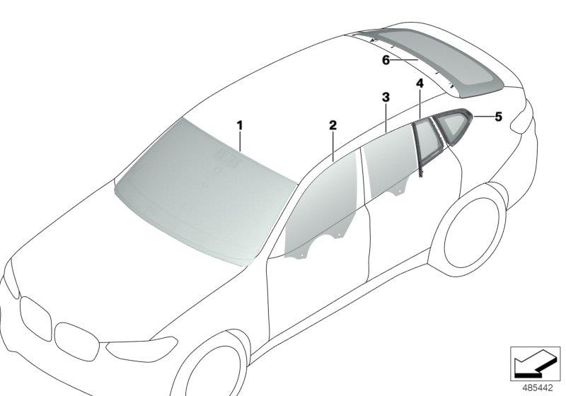 Diagram Glazing for your 1988 BMW M6   