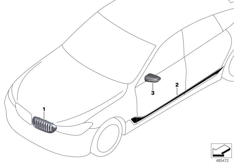 Diagram M Performance aerodynamics acc.parts for your 2017 BMW 440iX   