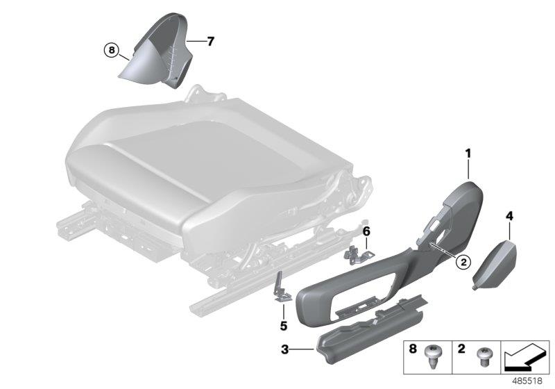 Diagram Seat, front, seat trim covers, electric for your 2007 BMW M6   