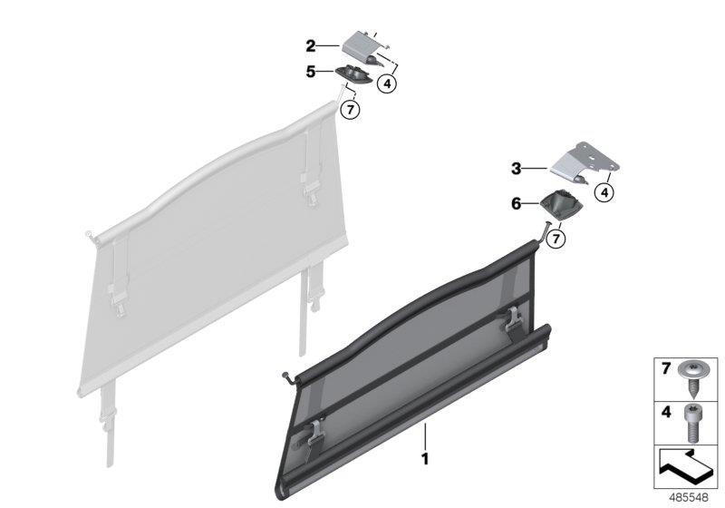 Diagram Partition net / sight guard, cargo area for your BMW